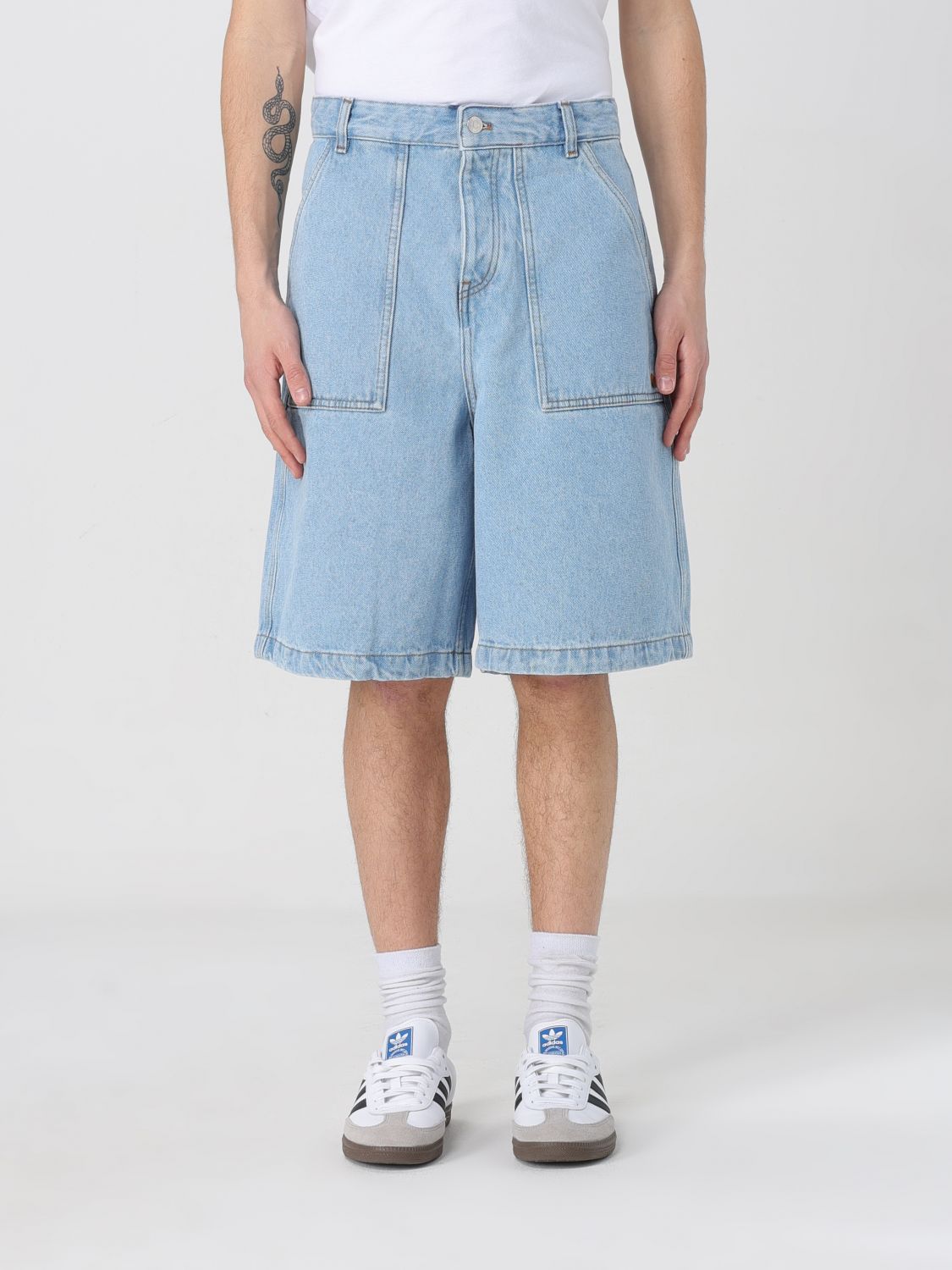 Shop Maison Kitsuné Short Men Color Blue