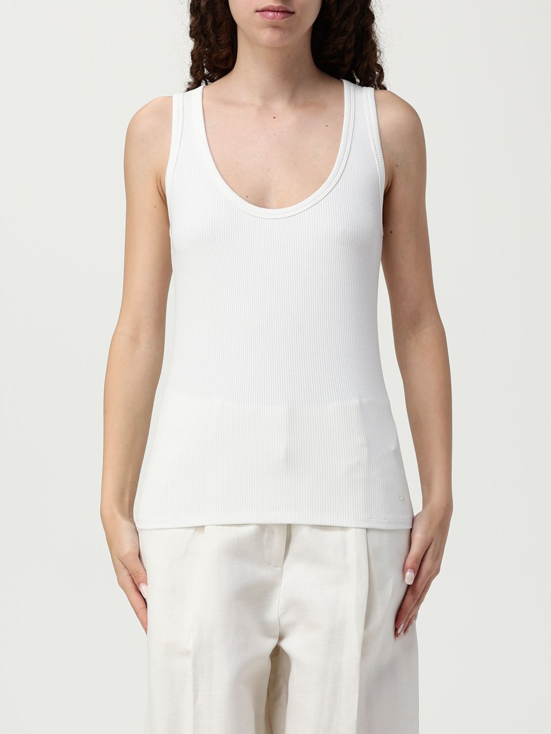 Calvin Klein Logo Tank Top In White