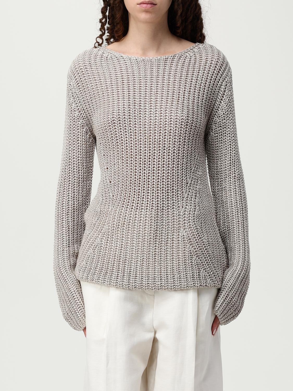 Calvin Klein Boat Neck Silk Blend Relaxed Sweater In Gray