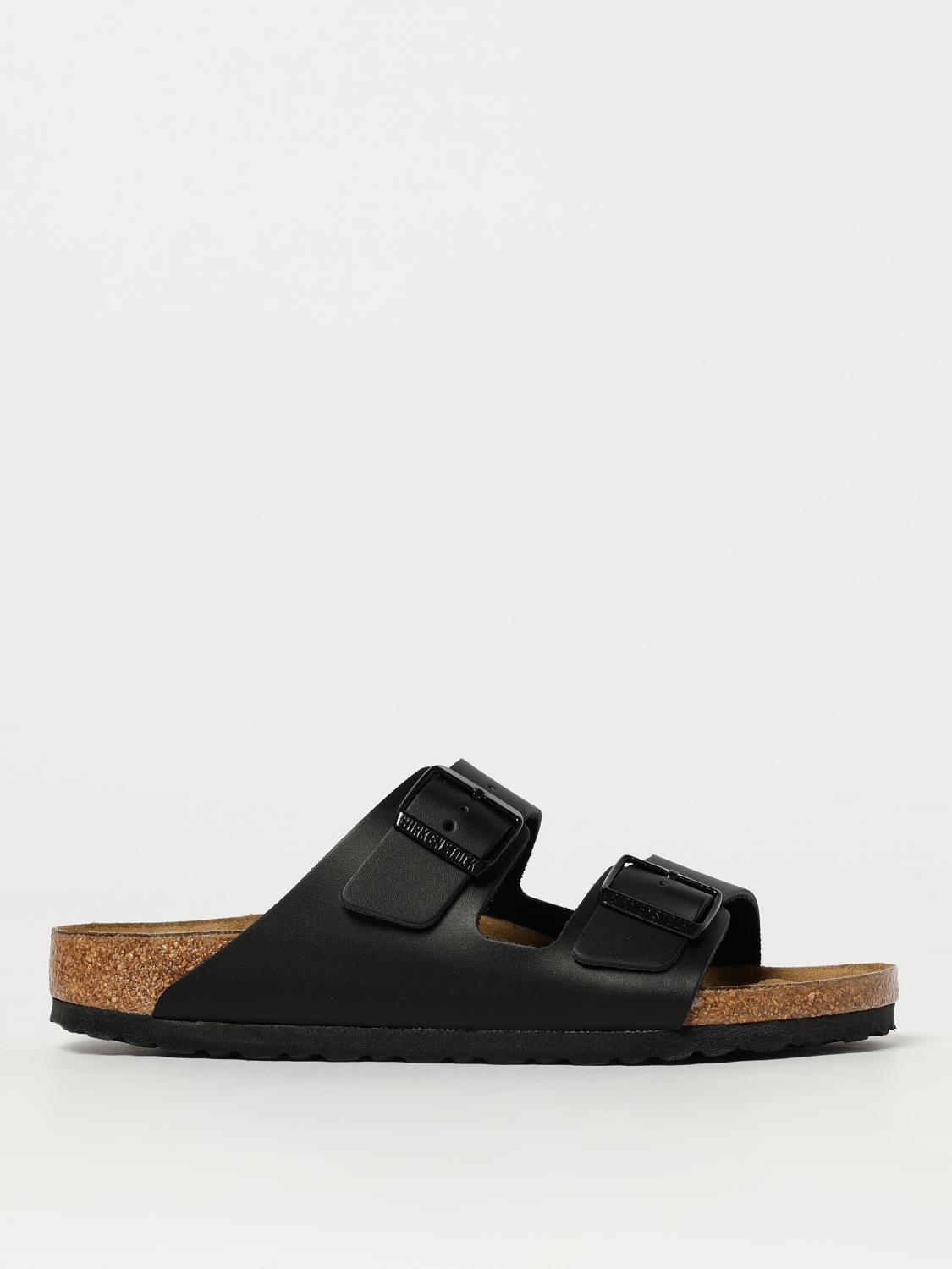 Birkenstock Round Toe Suede Leather Sandals With Logo Buckle