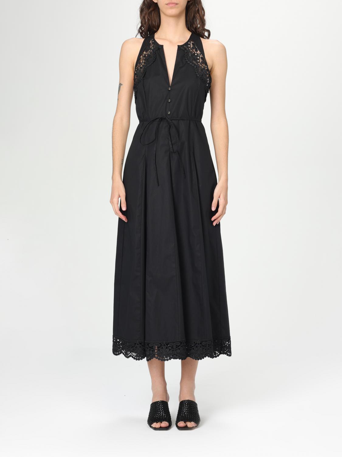 Shop Twinset Dress Woman Color Black In ブラック
