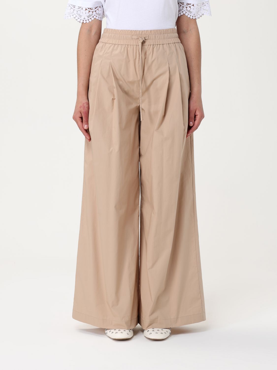 Twinset Cotton Trousers In ロープ