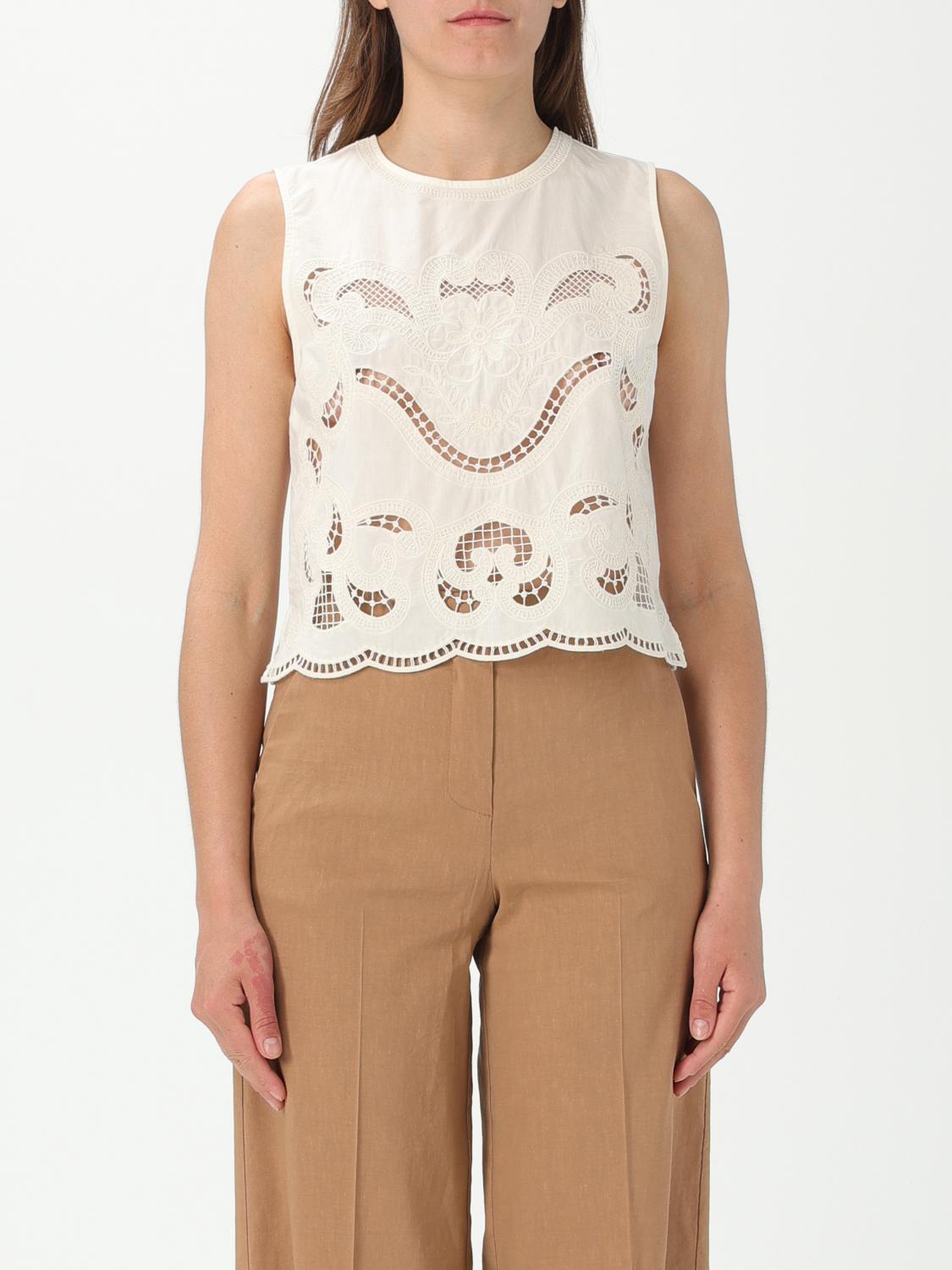 Twinset Top Woman Color Ivory In アイボリー