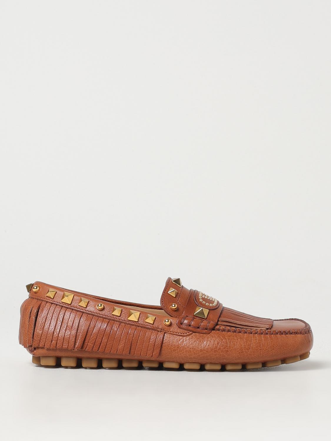 Valentino Women's Caramel Leather Plaster Caster Loafers