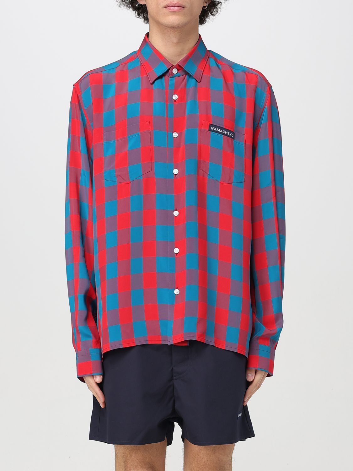 Namacheko Crimson Checkered Casual Shirt With Classic Collar In Red