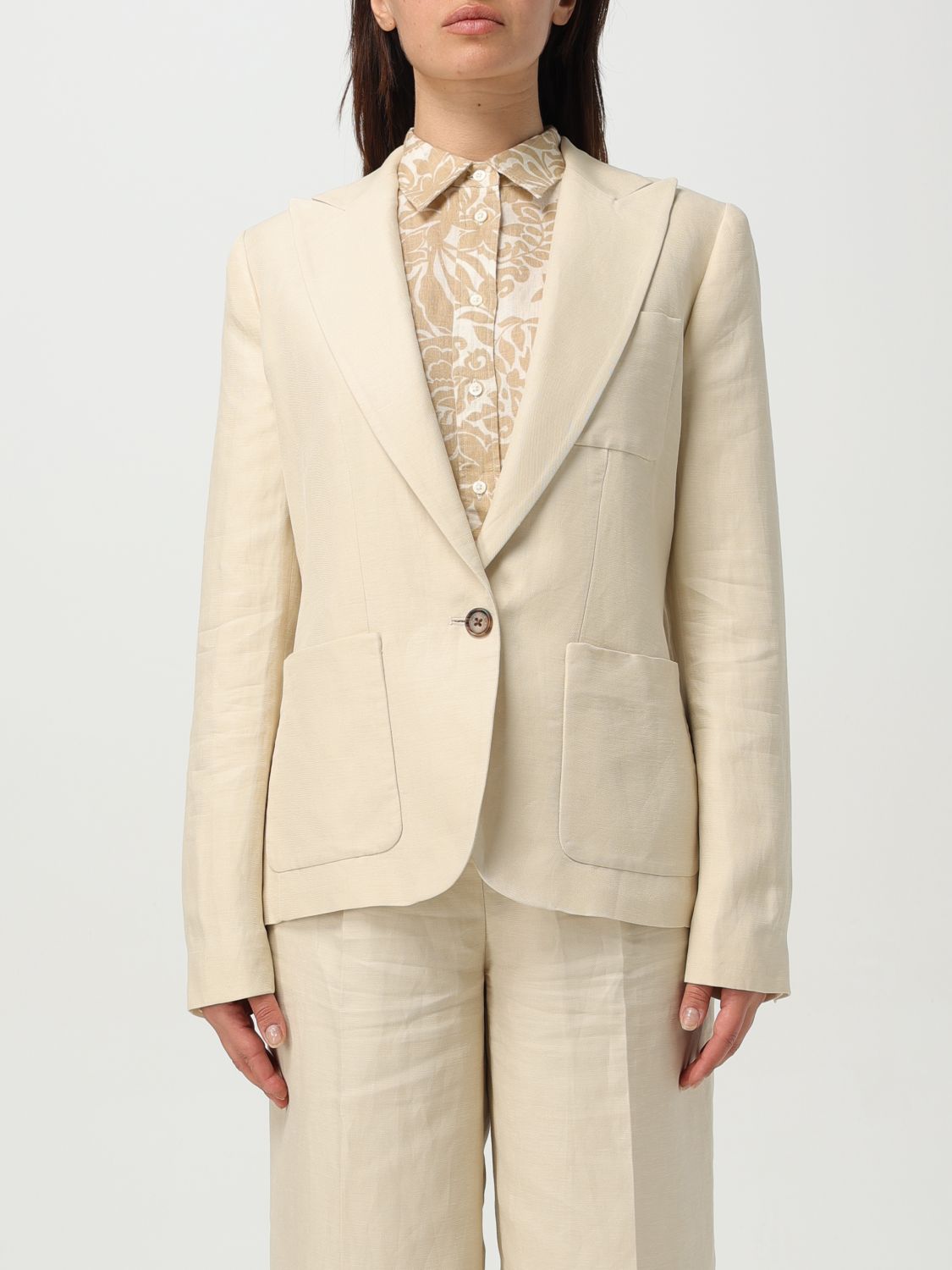 Shop Ralph Lauren Blazer Lauren Woman Color Cream
