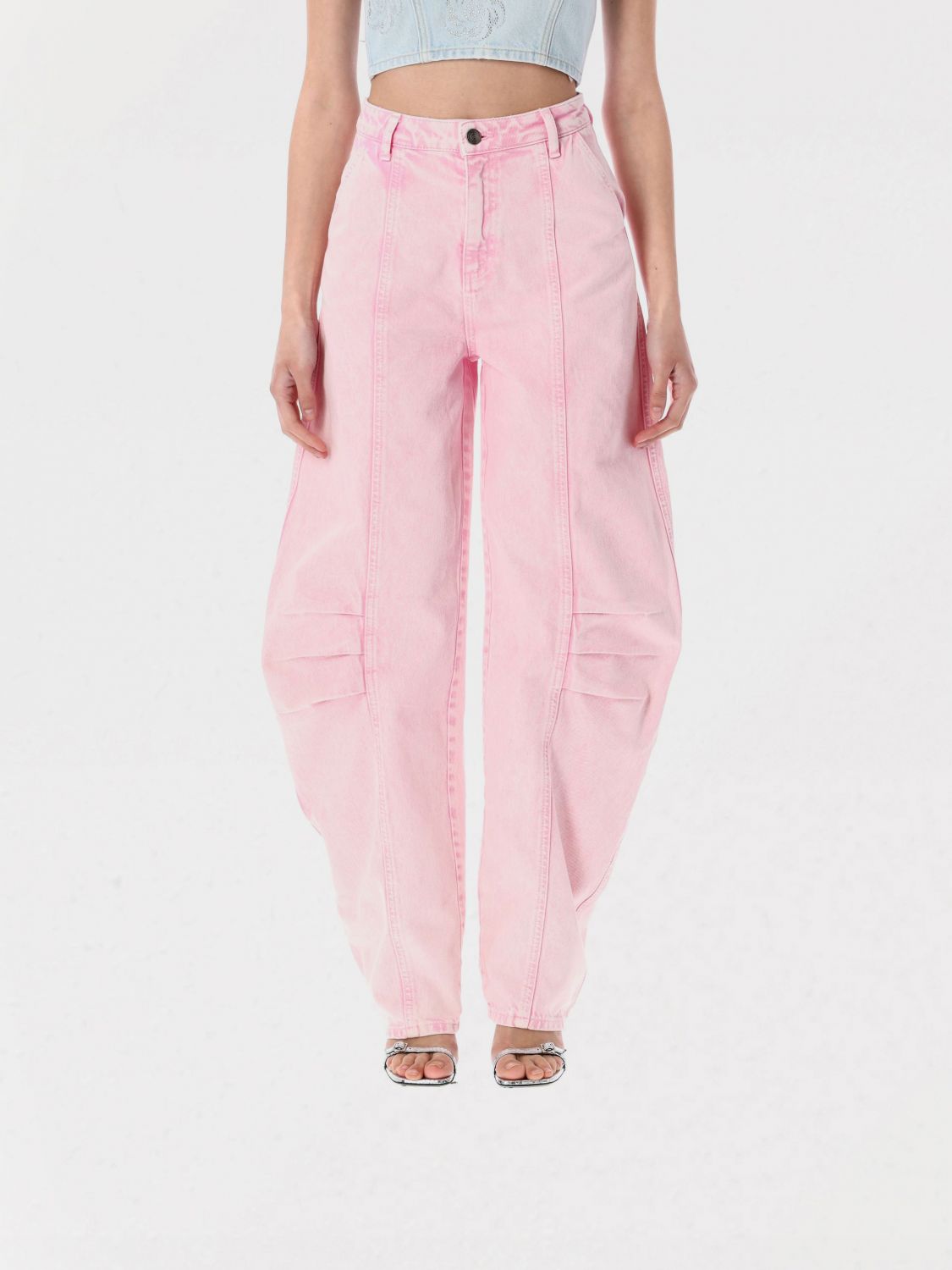 Shop Rotate Birger Christensen Jeans Rotate Woman Color Pink