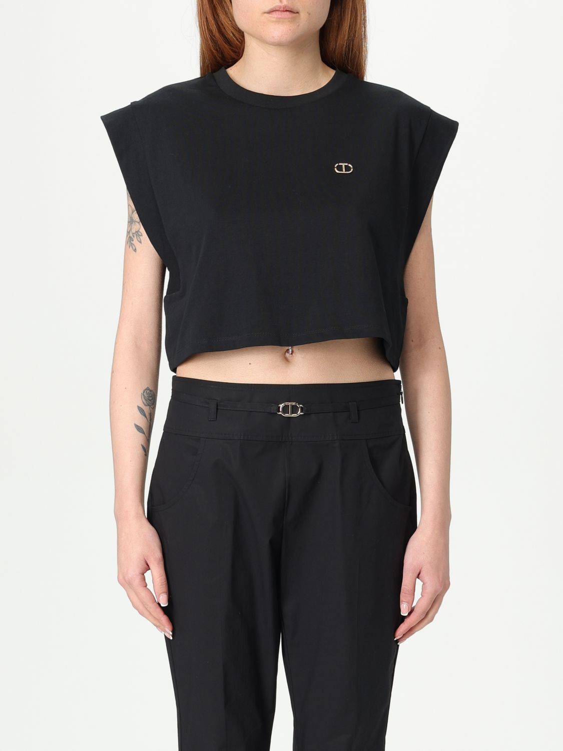 Twinset Cap-sleeve Cropped Top