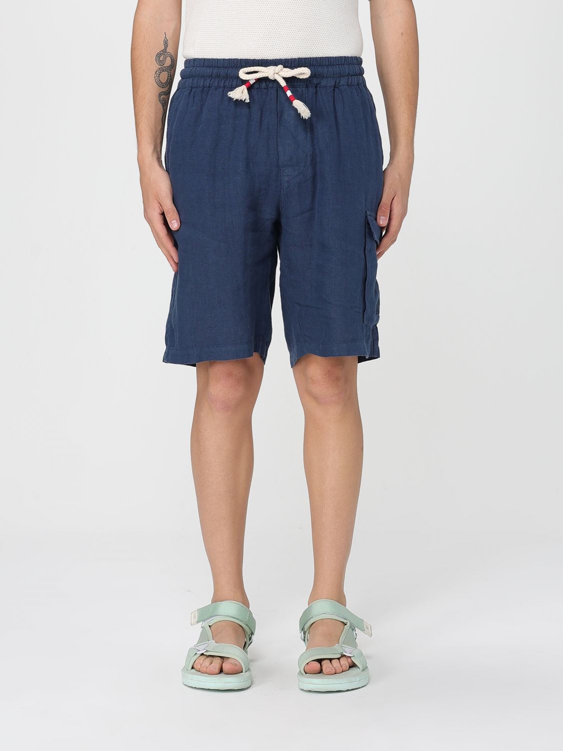 Mc2 Saint Barth Pantaloncino Cargo In Lino