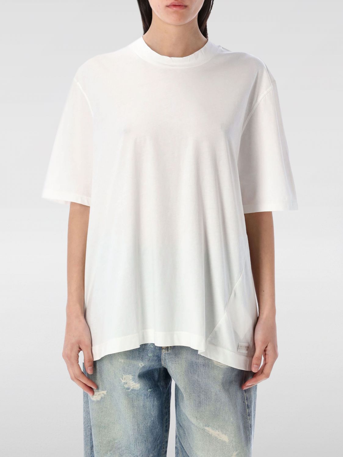 Our Legacy Oversized White T-shirt With Twisted Side Seams In White
