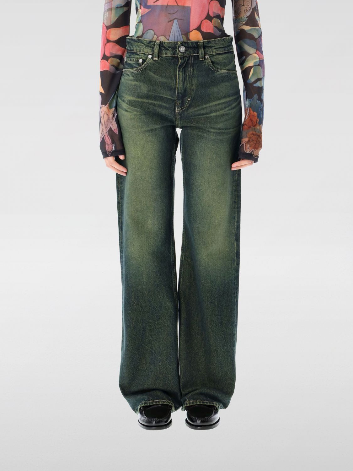 Our Legacy Women S Boot Cut Jeans Malibu Sand Wash In Green
