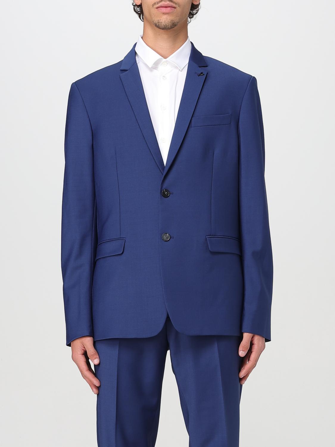 Patrizia Pepe Man Blazer Blue Size 44 Polyester, Wool, Elastane
