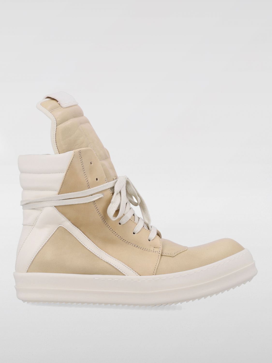 Rick Owens Hollywood Geobasket High Top Sneakers Parchment And Milk In クリーム