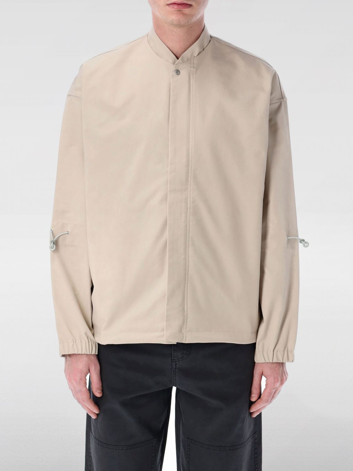 Oamc Sand Tech Overshirt With Stand-up Collar In サンド