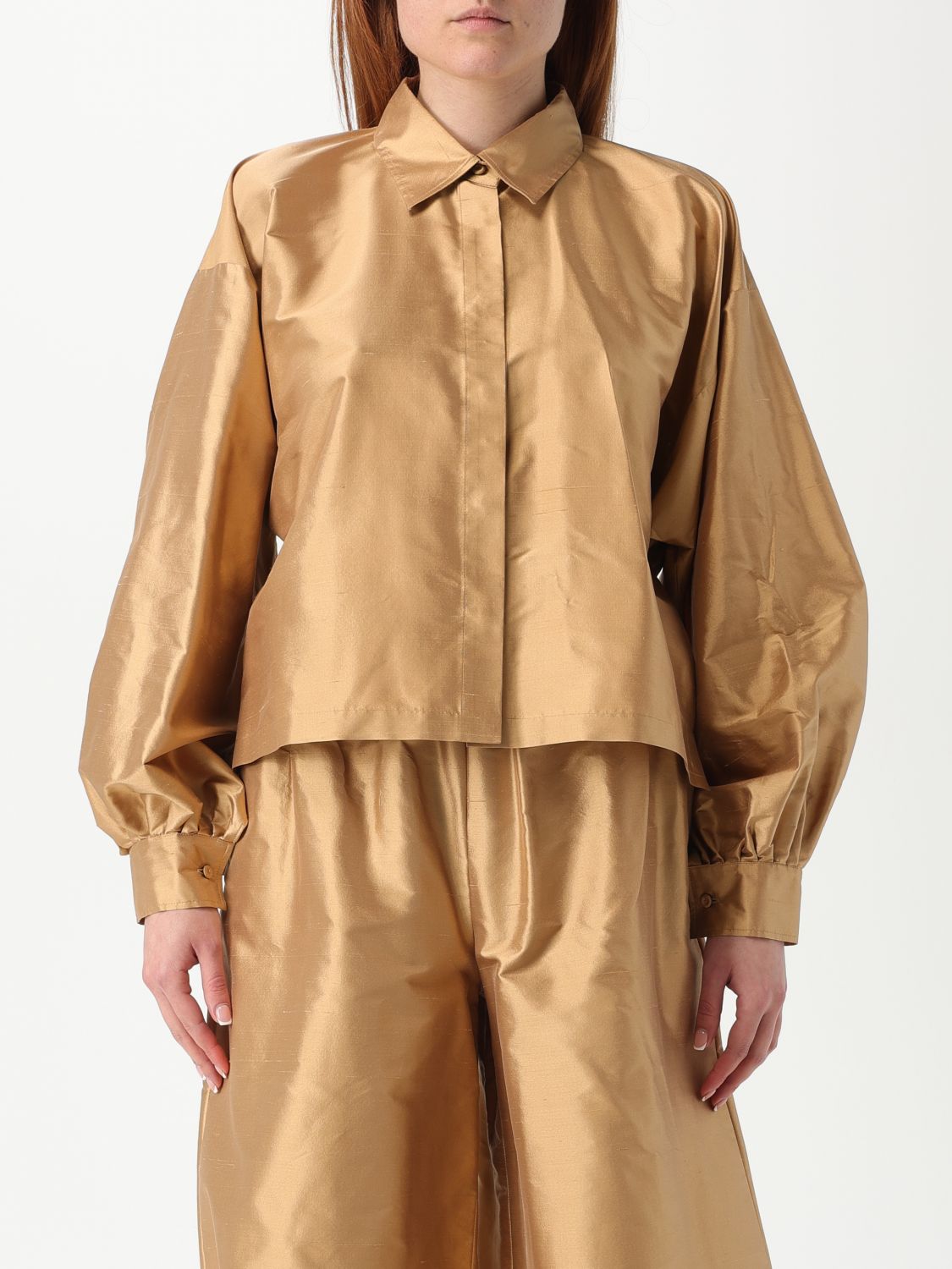 Max Mara Silk Shirt In Brown