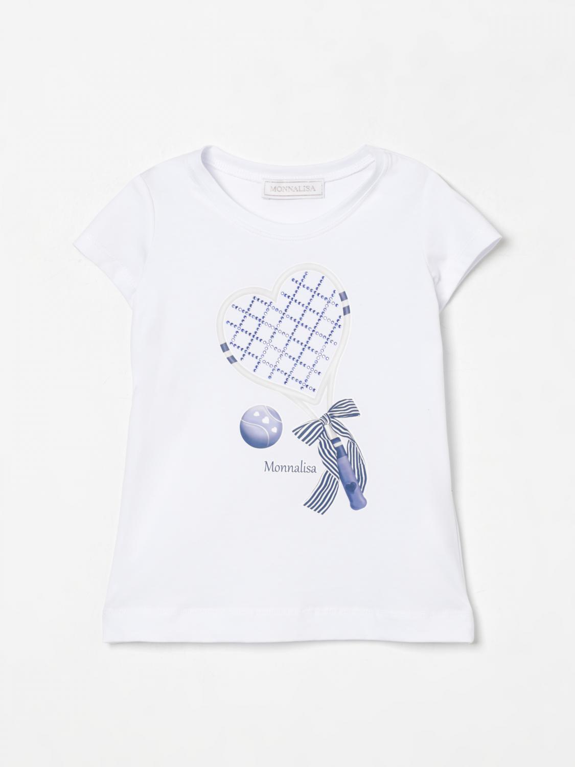 Monnalisa Embellished Racket Print T-shirt