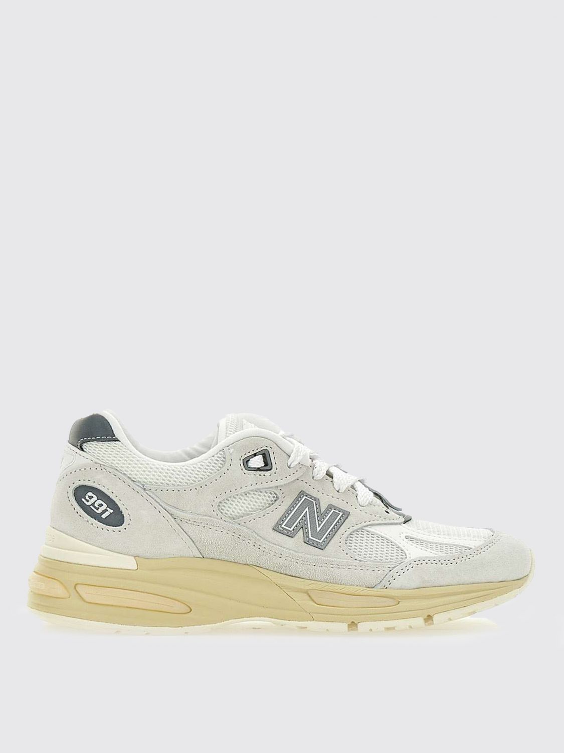 New Balance Low Top Sneakers With Mesh Panels And Suede Accents In White