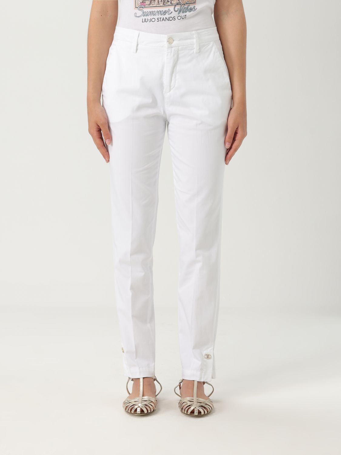 Shop Liu •jo Pants Liu Jo Woman Color White