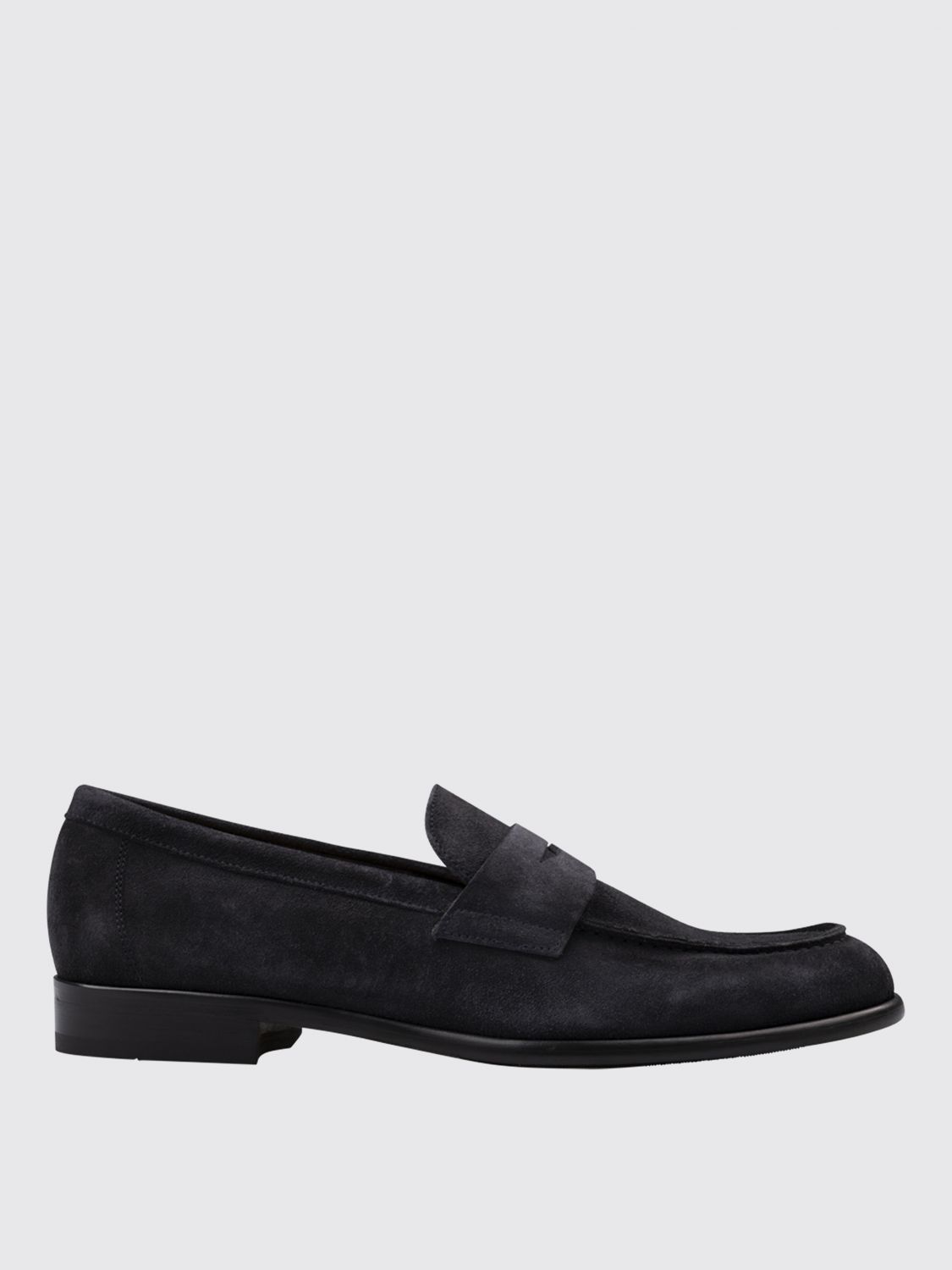 Doucal's Man Loafers Midnight Blue Size 10 Soft Leather In Blue