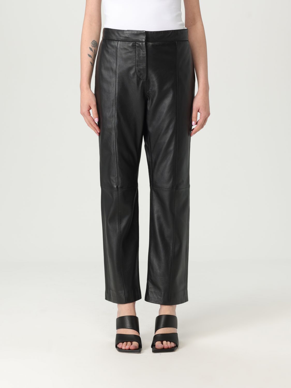 Shop Paul Smith Pants Woman Color Black
