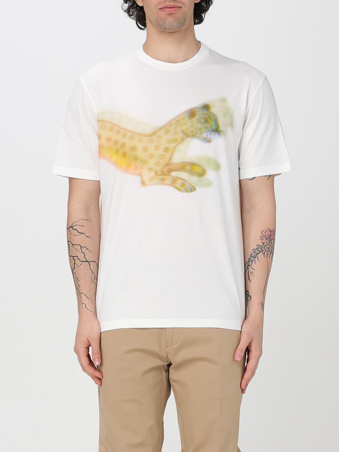 Paul Smith White 'leopard' Print T-shirt In White