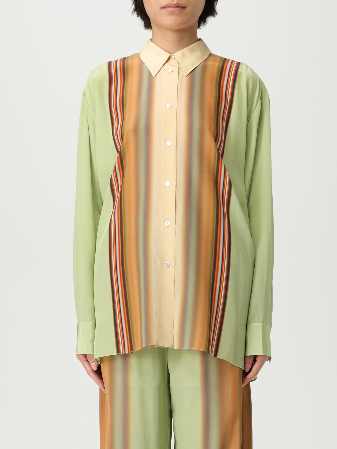 Paul Smith Women's Pistachio Gradient 'signature Stripe' Shirt Green