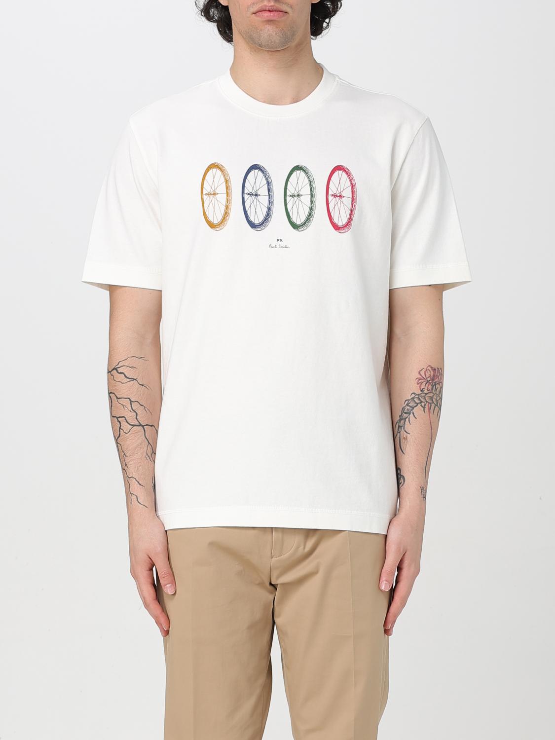 Ps By Paul Smith Bike Tyres Cotton T Shirt In White