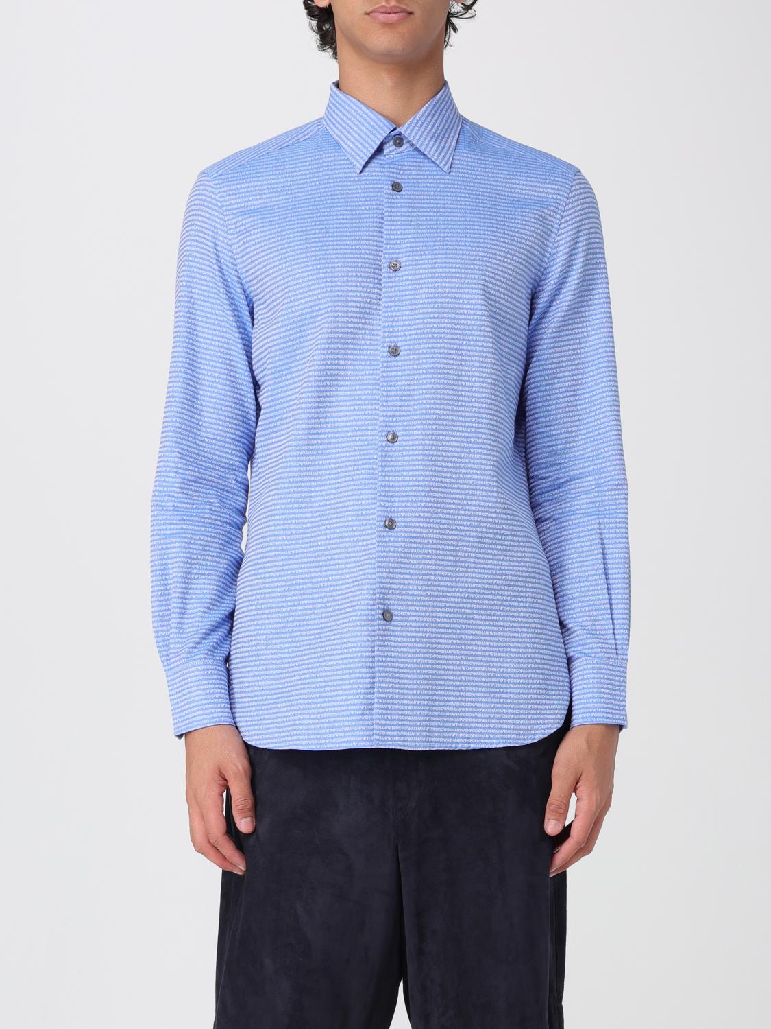 Emporio Armani Shirt  Men Color Gnawed Blue 1 In Blue