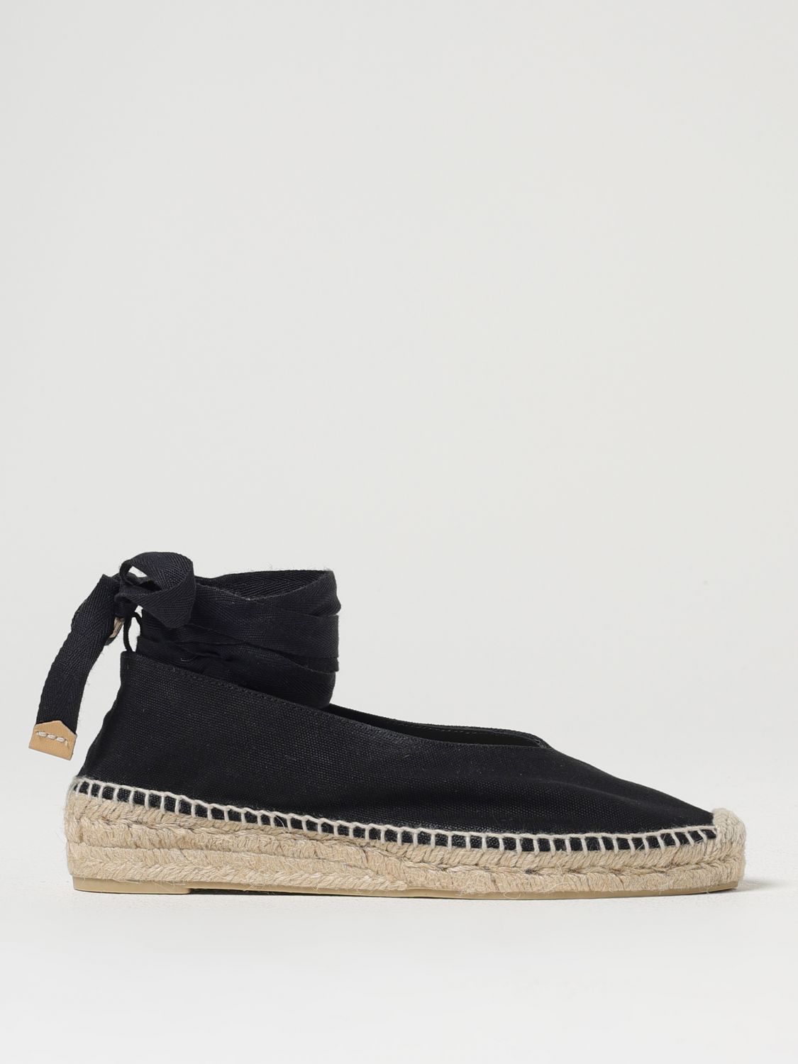 Castaã±er Gea Canvas Wedge Espadrilles With Braided Band In Black