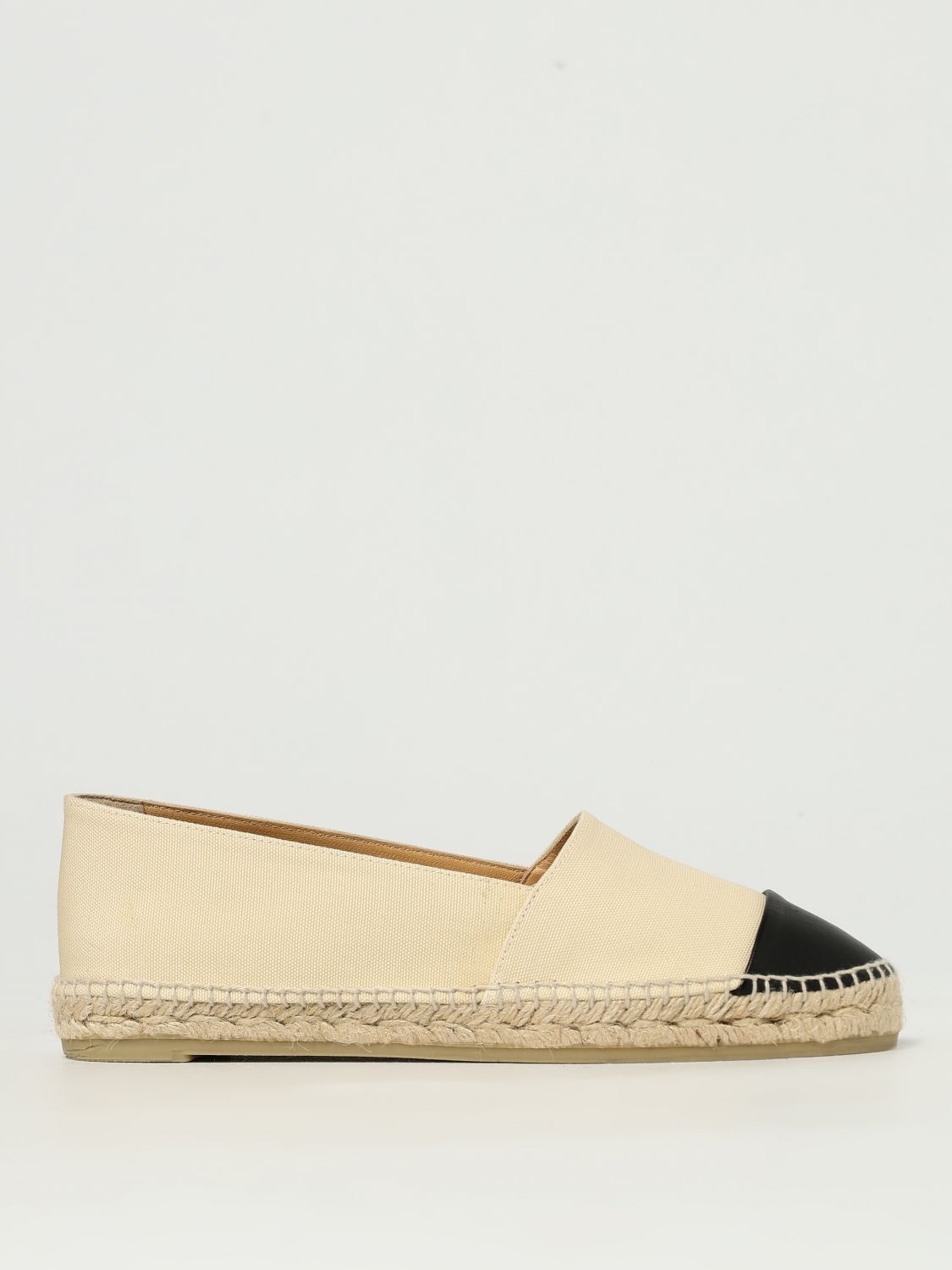 Castaã±er Castaner Canvas Slip-on Espadrilles With Leather Cap Toe In White