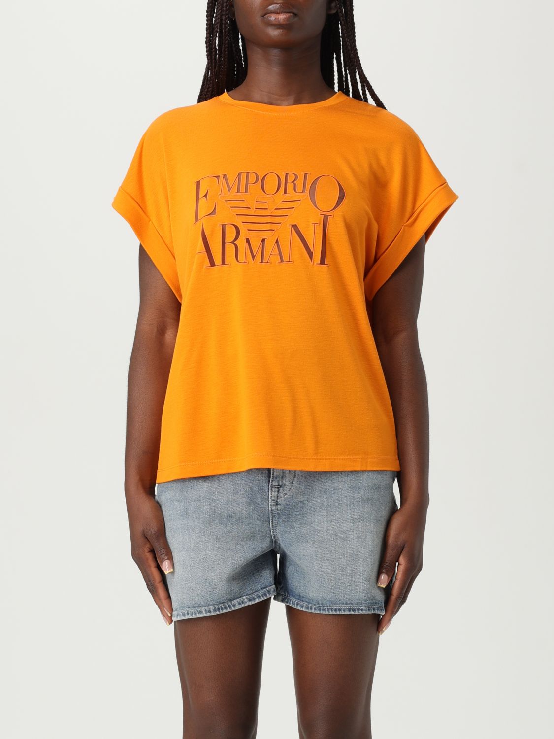 EMPORIO ARMANI T-SHIRT EMPORIO ARMANI WOMAN COLOR ORANGE G91434004