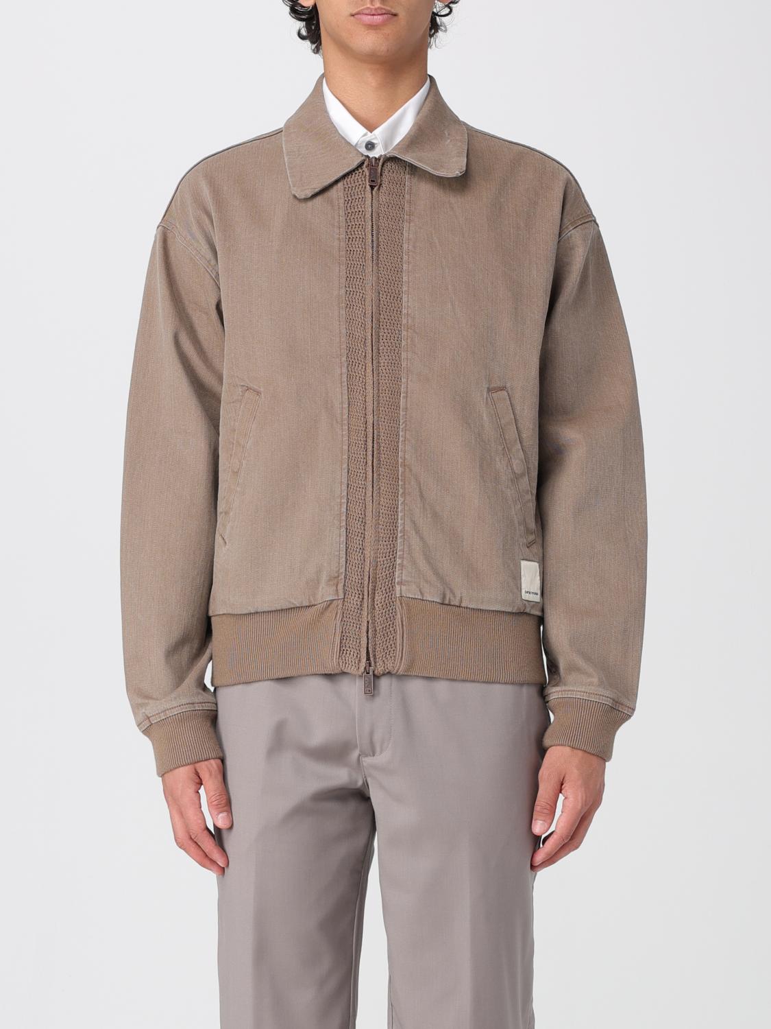 Emporio Armani Brown Stretch Denim Bomber Jacket