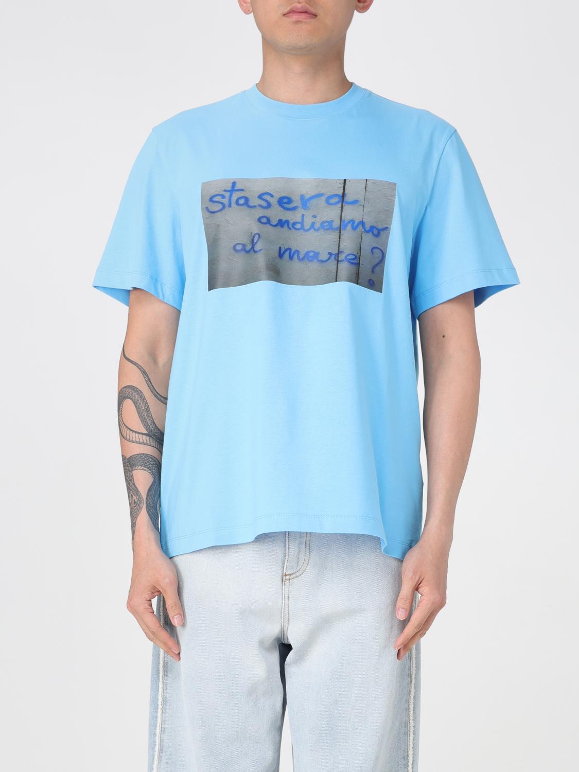 Msgm Text-print T-shirt In Blue