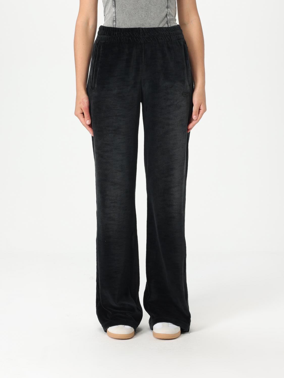 Diesel Velvety Trousers With Elastic Waistband In Black