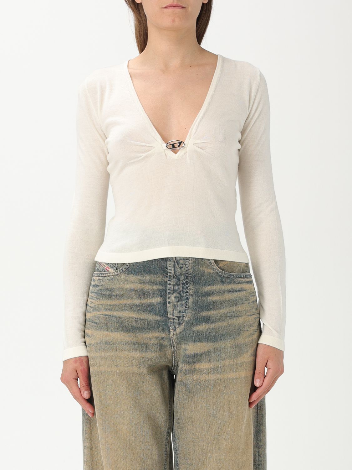 Diesel Sweater Woman Color White In White