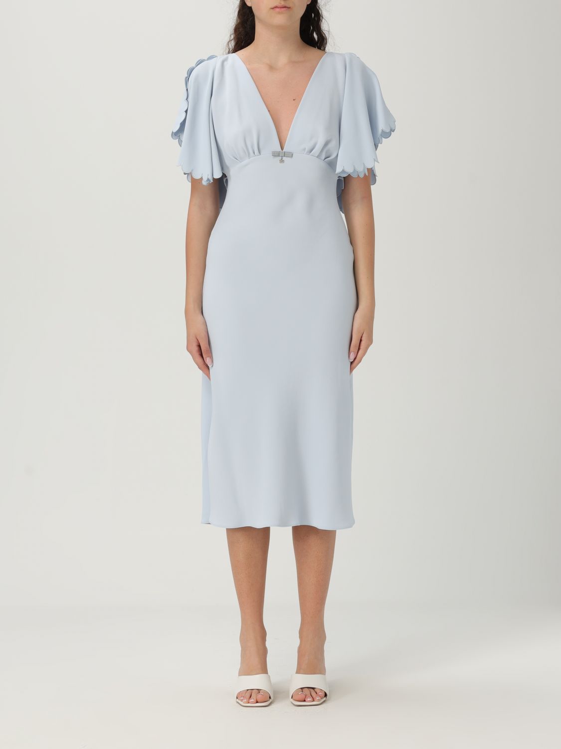 Shop Elisabetta Franchi Dress Woman Color Blue