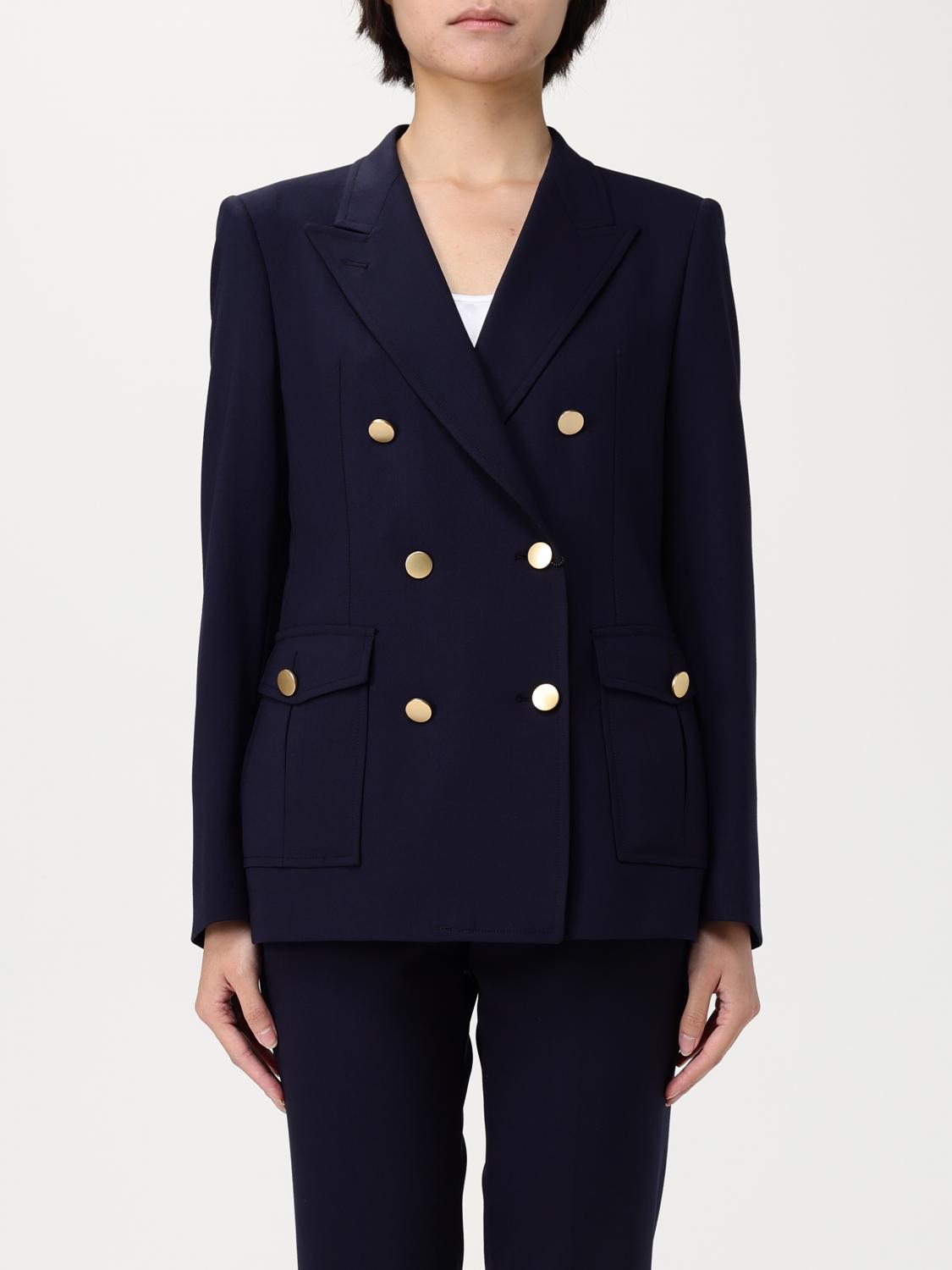 Tagliatore Double-breasted Blue Jacket In Wool Blend
