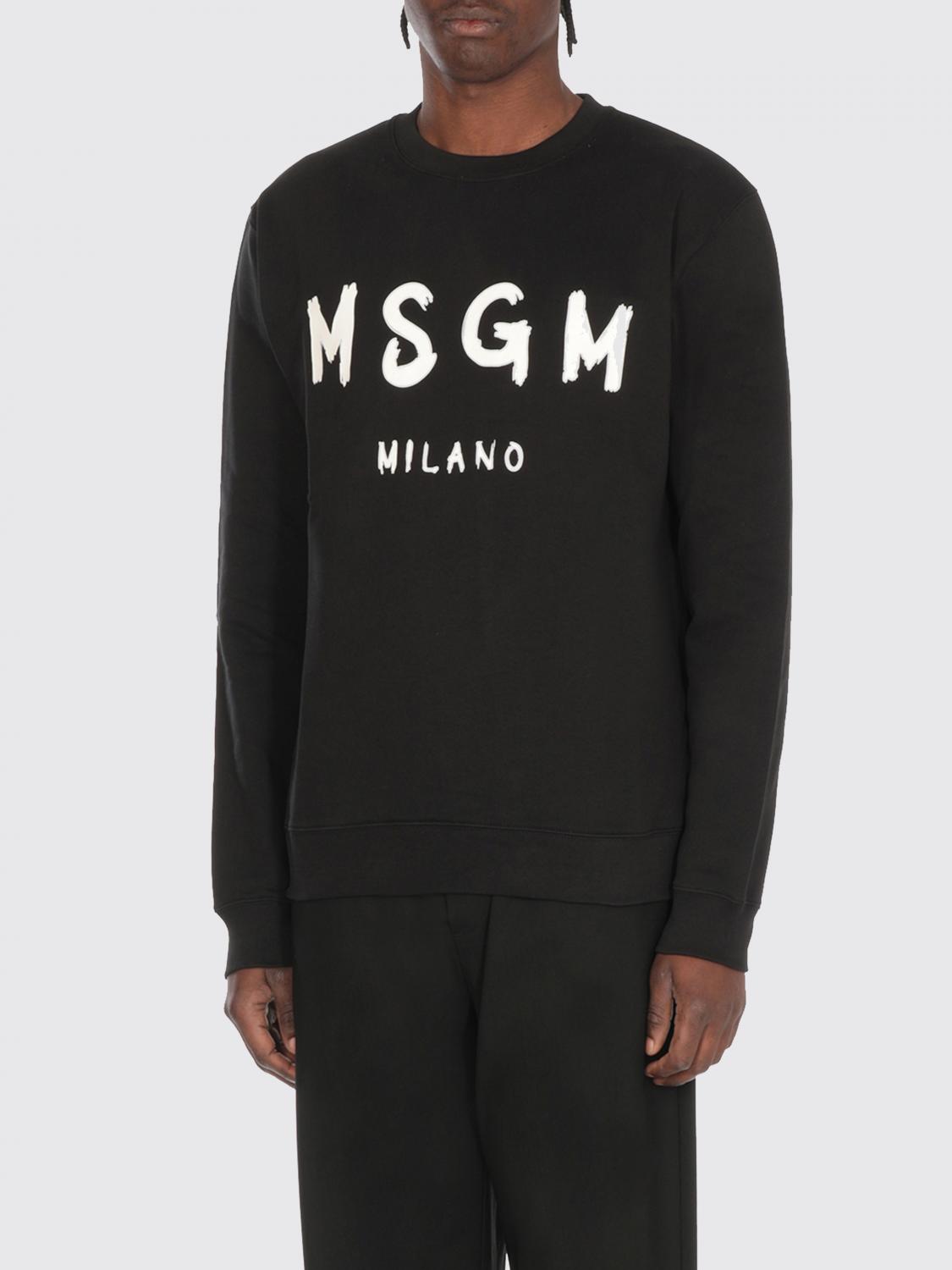 Msgm Logo Print Cotton Sweatshirt