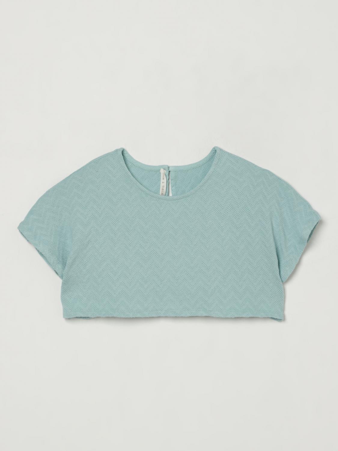 Zhoe & Tobiah Top Kids Color Gnawed Blue