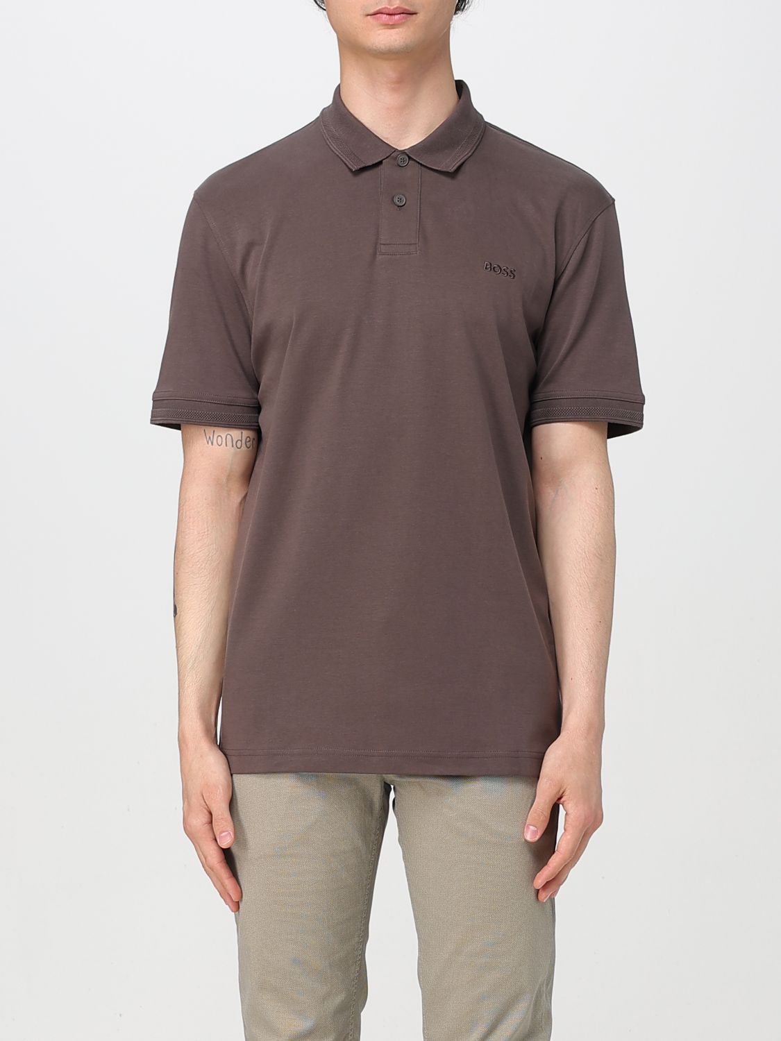 Polo Shirt BOSS Men color Brown Polo Shirt BOSS Men color Brown