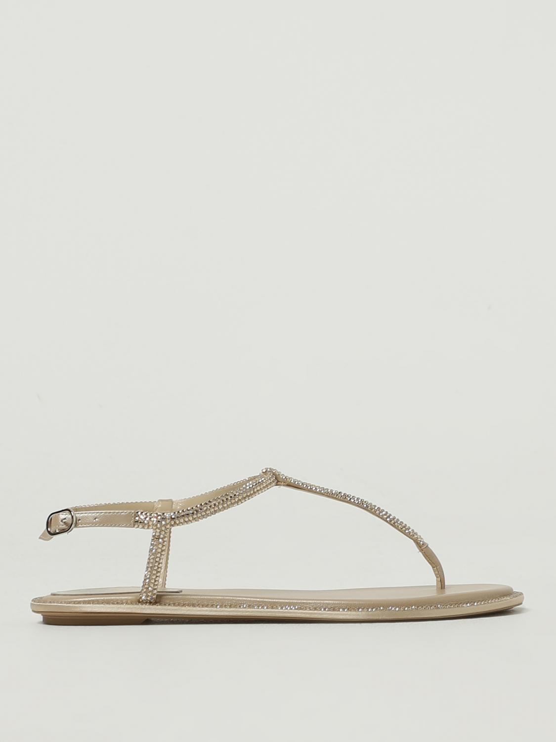 René Caovilla Flat Sandals Rene Caovilla Woman Color Beige