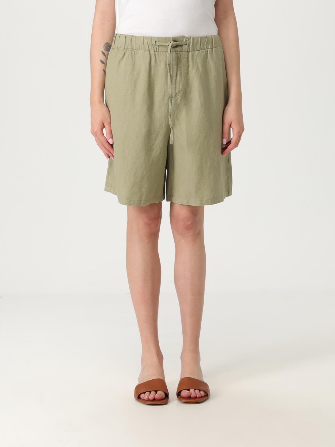 Sun68 Sage Green Linen Drawstring Shorts