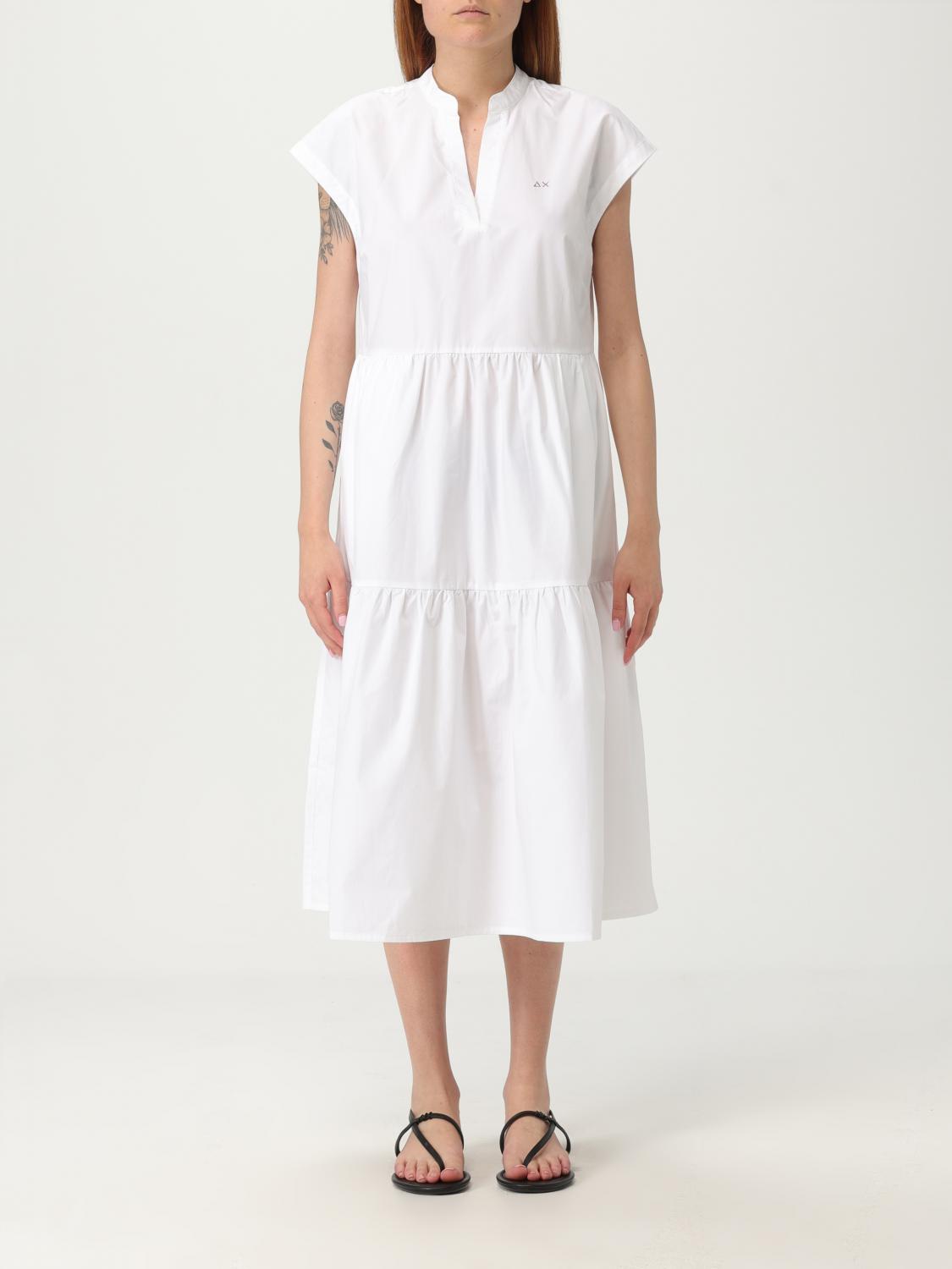 Sun68 Tiered Cap-sleeve Midi Dress