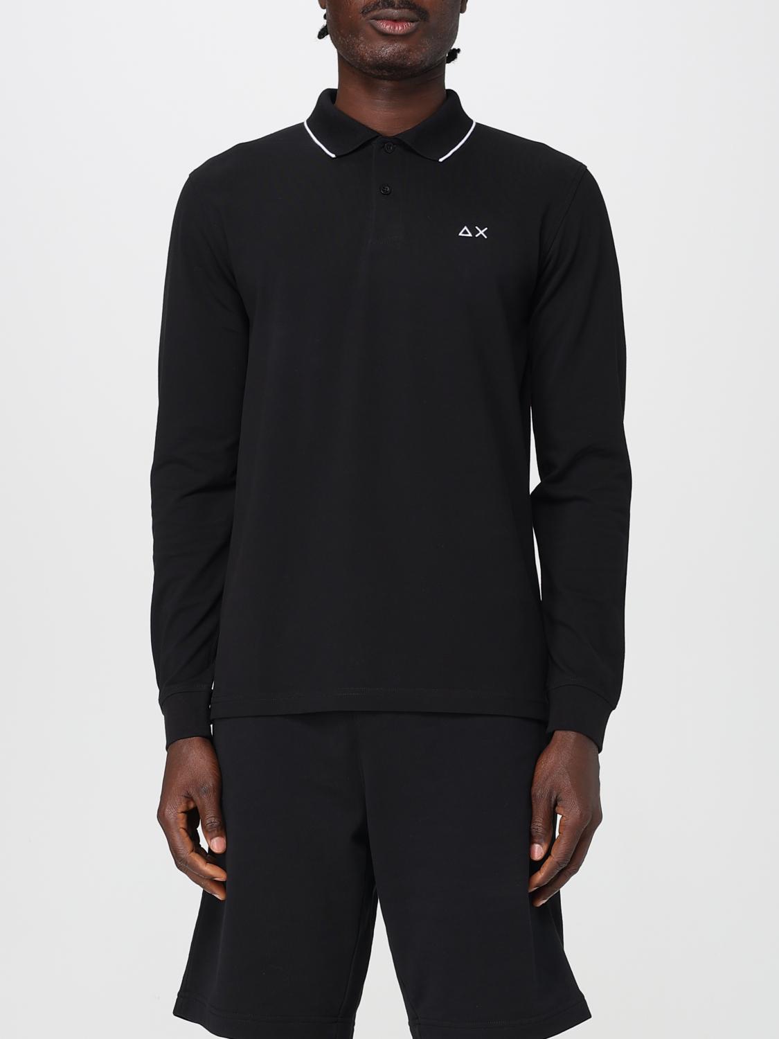 Sun 68 Small Stripes Cotton Long Sleeve Polo