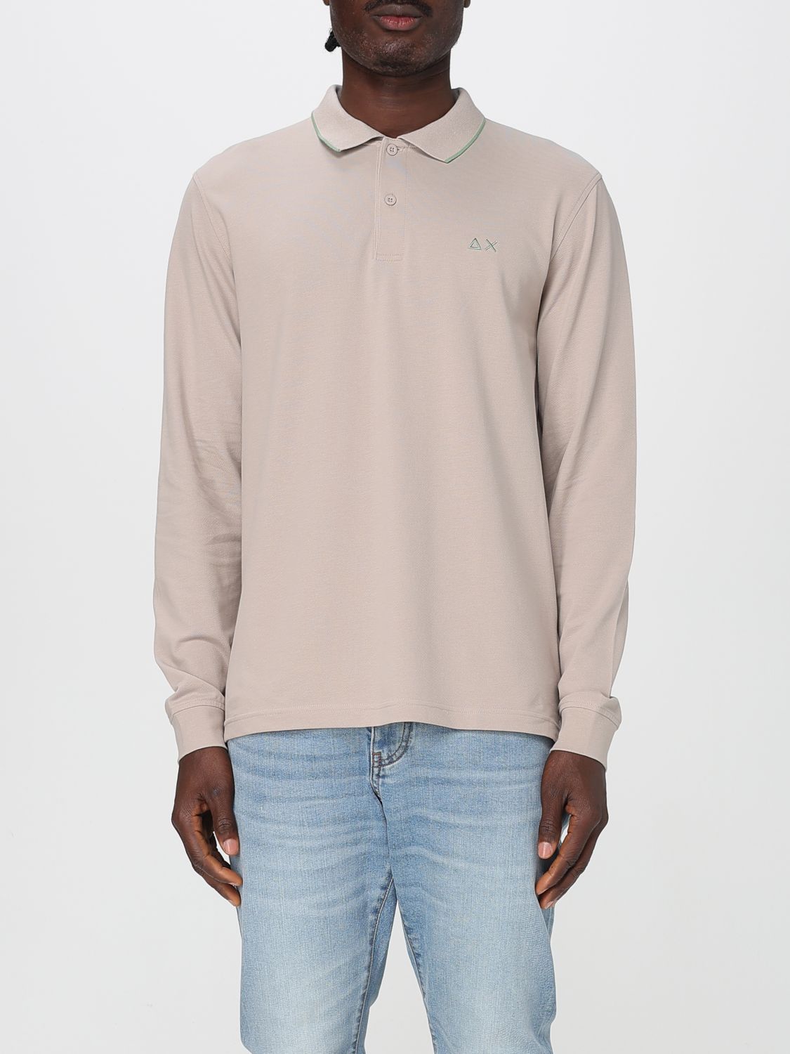 Sun68 Taupe Long Sleeve Polo