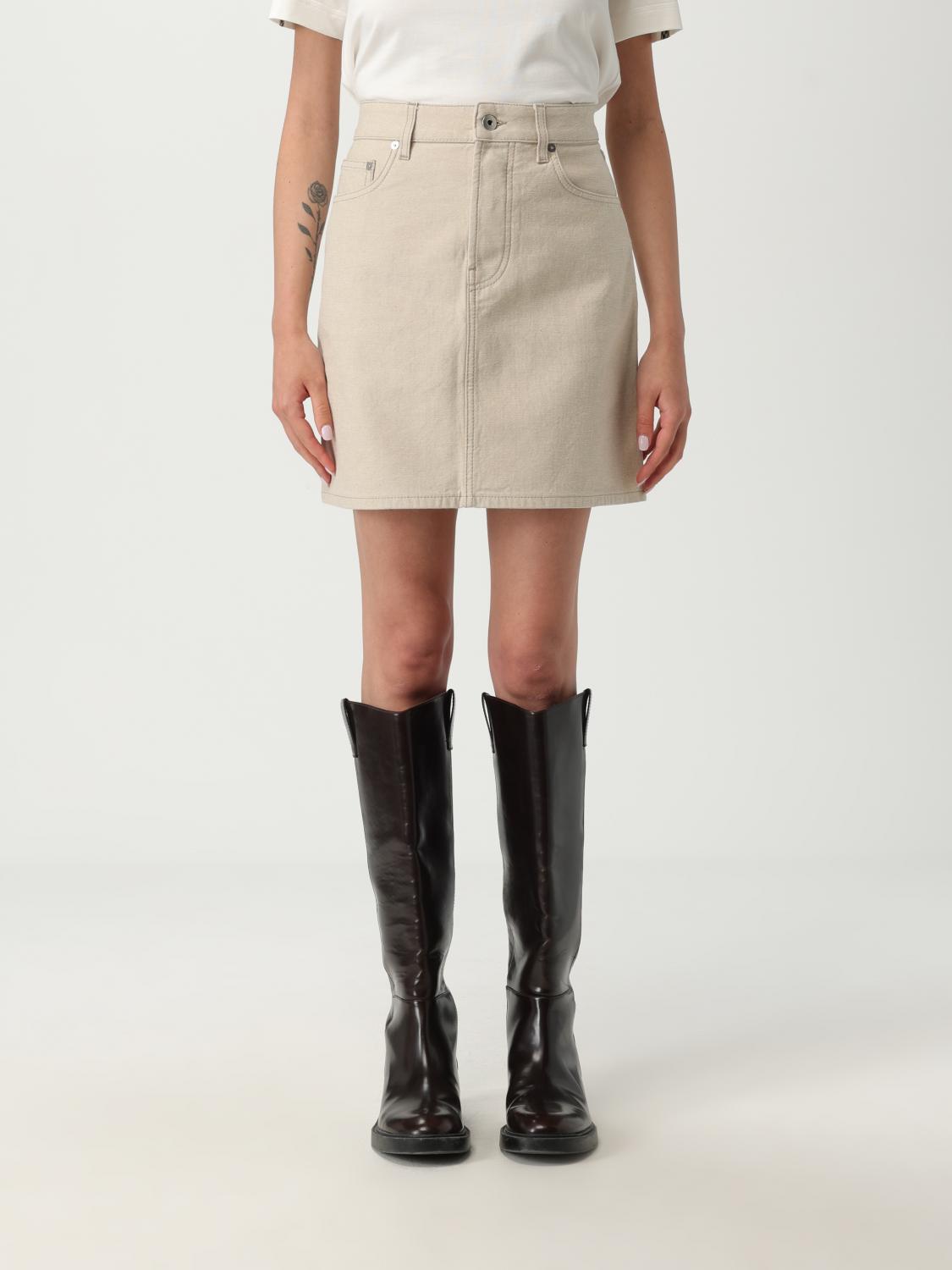 Burberry Beige Mini Skirt In Denim In Neutral