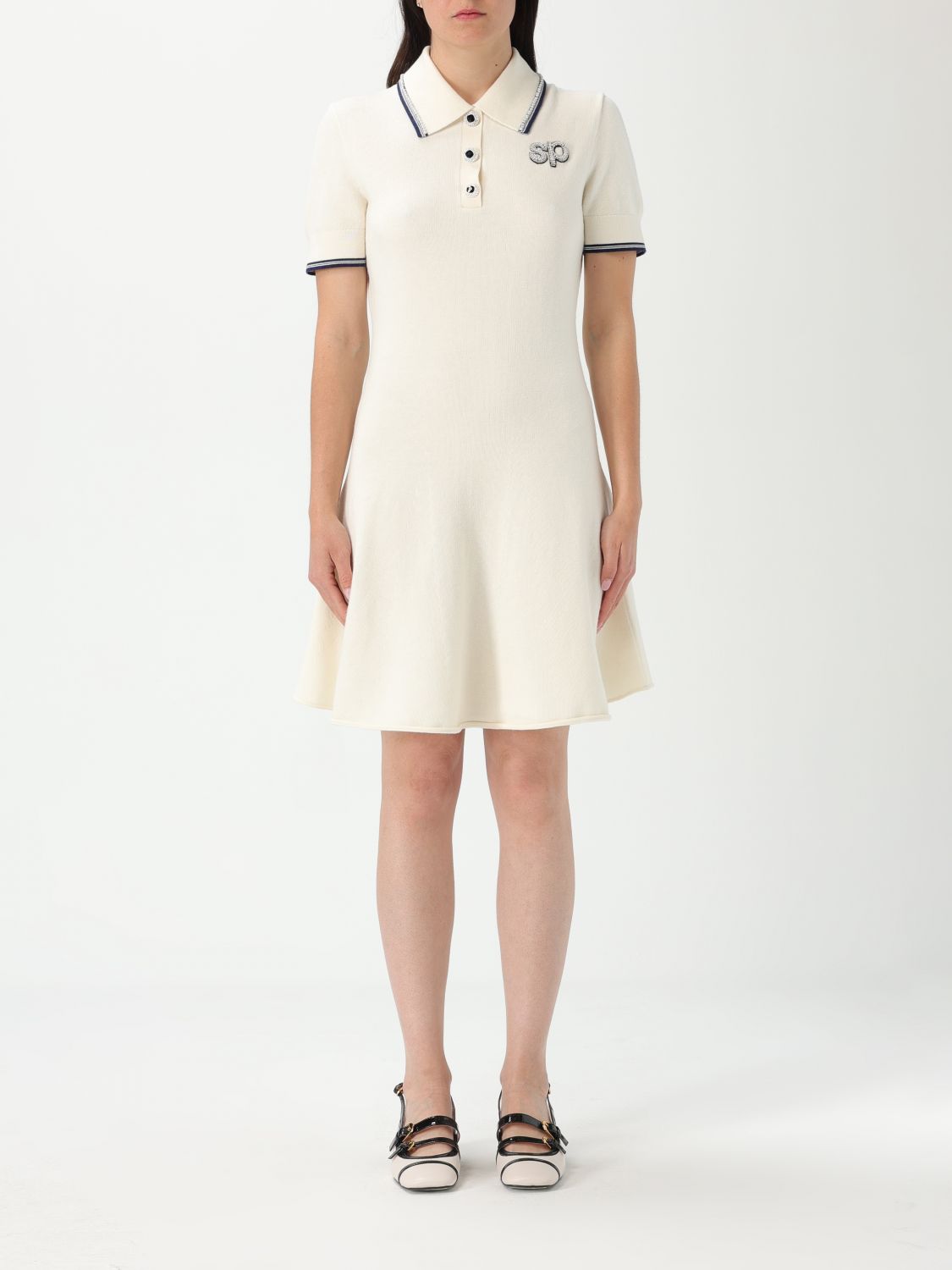 Shop Self-portrait Dress Woman Color White