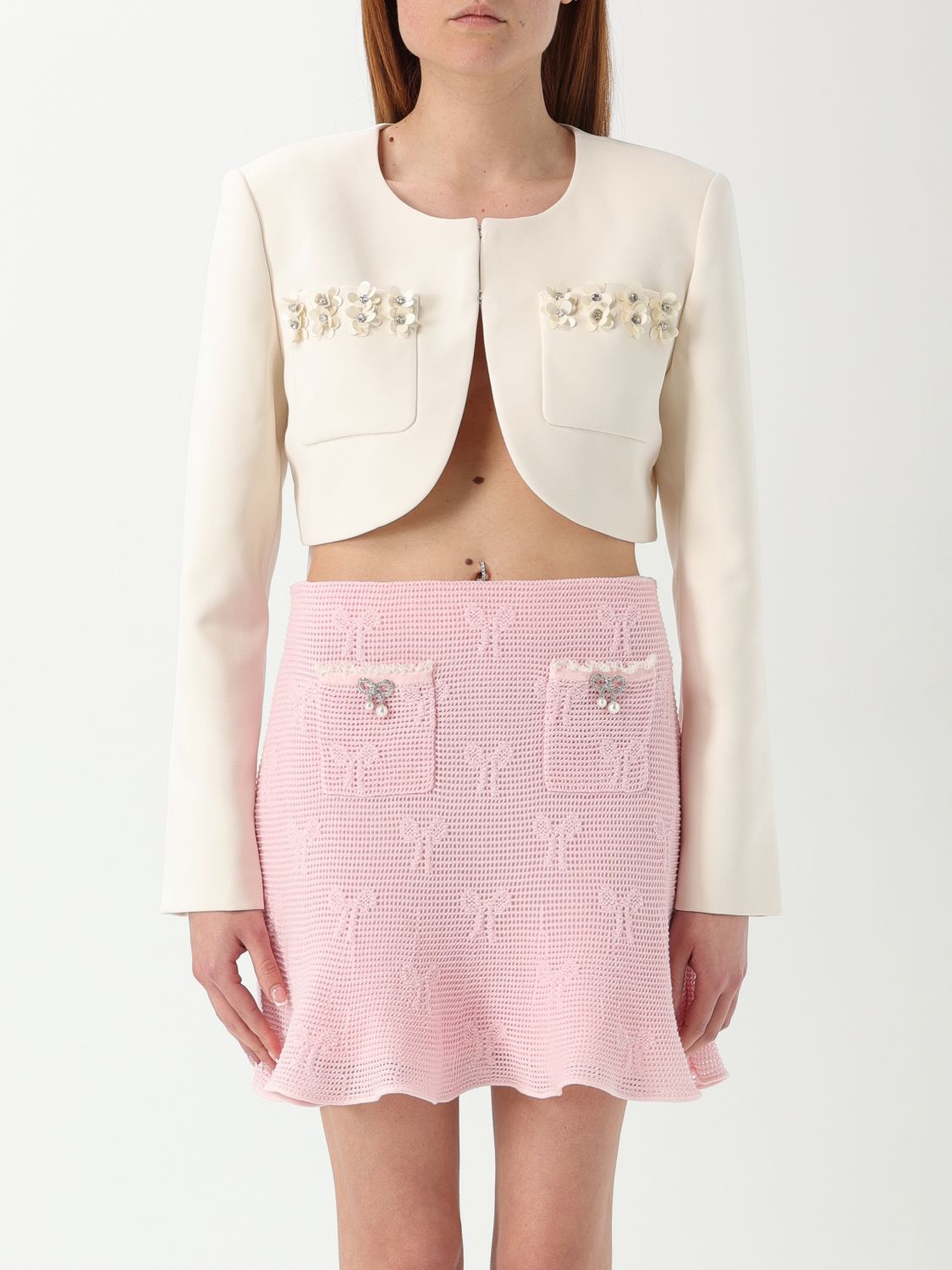 Self-portrait Blazer  Woman Color White