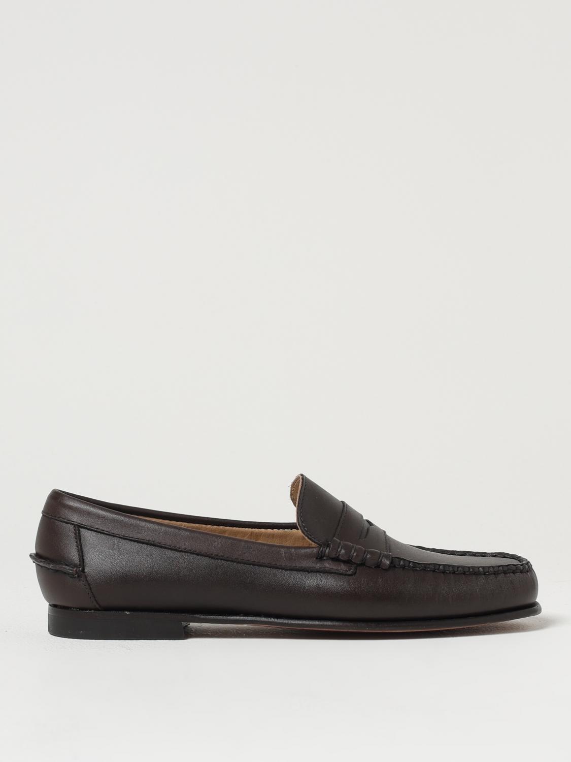 Sebago Leather Moc Stitching Penny Slot Loafers In Brown