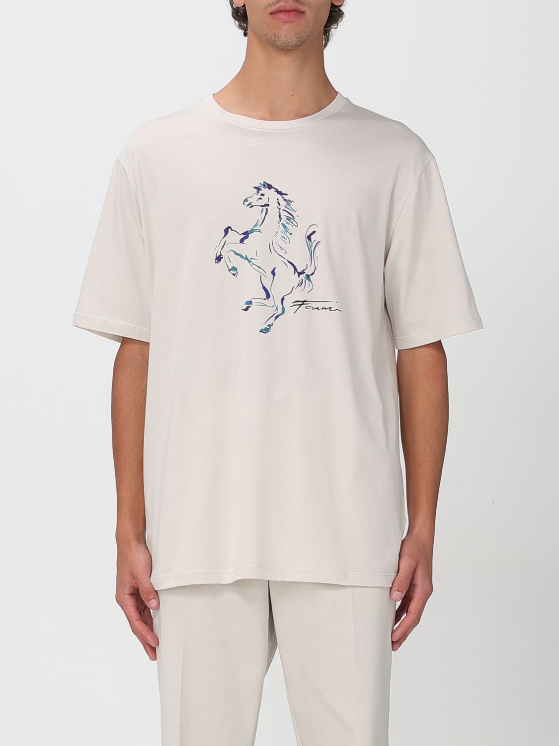 Ferrari T-shirt  Men Color Beige